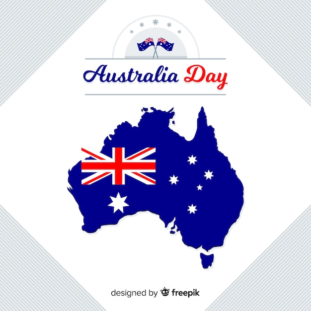 Vector gratuito fondo del día de australia en diseño plano