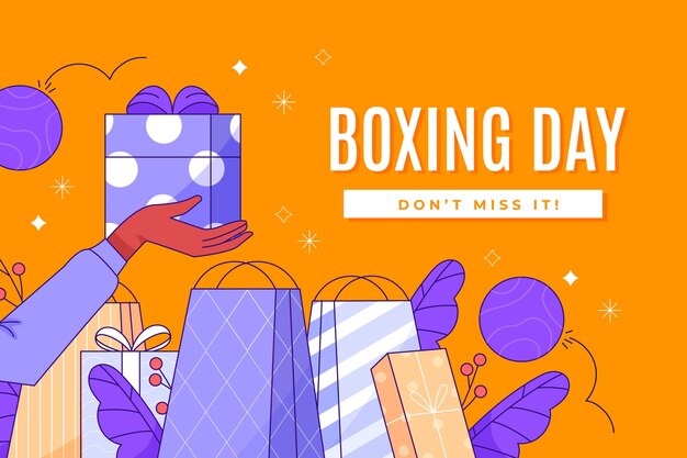Fondo del día del boxeo dibujado a mano