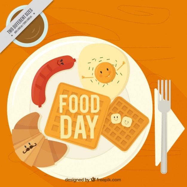 Vector gratuito fondo del día de la comida con desayuno