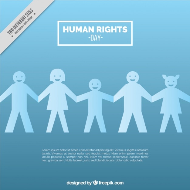 Fondo del día de los derechos humanos celeste vector gratuito