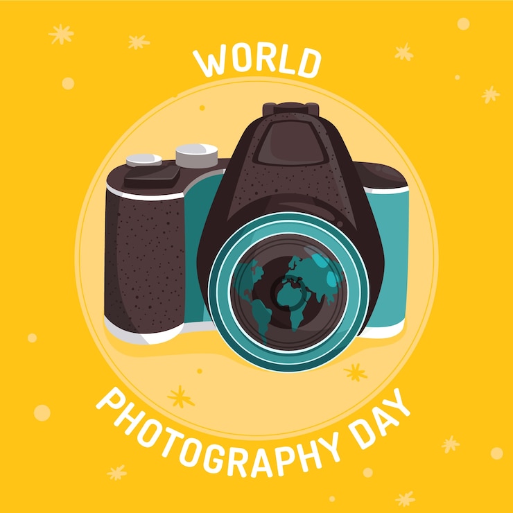 Vector gratuito fondo del día de la fotografía del mundo plano