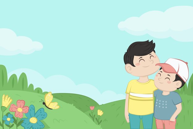 Fondo del día del hermano dibujado a mano