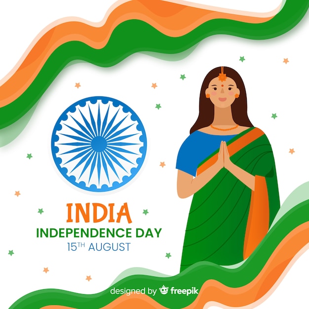 Fondo del día de la independencia de india dibujado a mano