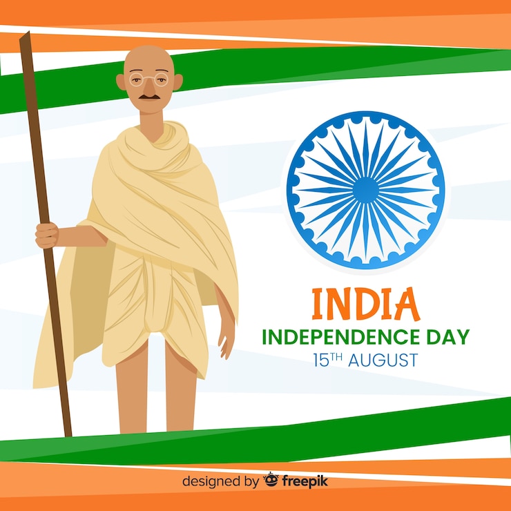 Vector gratuito fondo del día de la independencia de india dibujado a mano