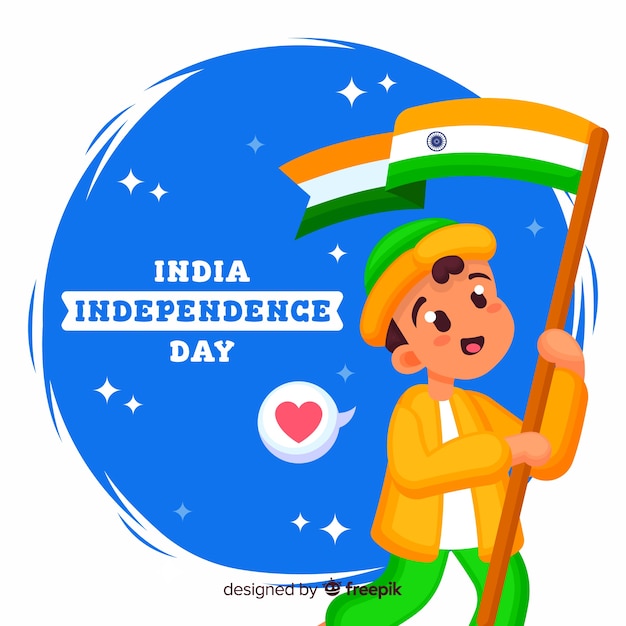 Fondo del día de la independencia de india en diseño plano
