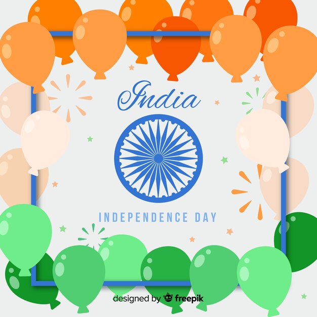 Vector gratuito fondo del día de la independencia de india en diseño plano