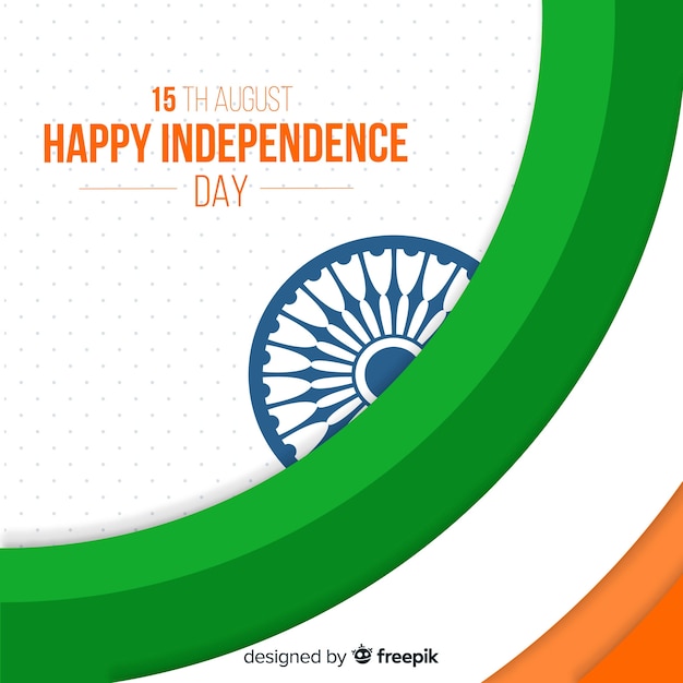 Fondo del día de la independencia de india en diseño plano