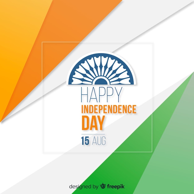 Fondo del día de la independencia de india en diseño plano