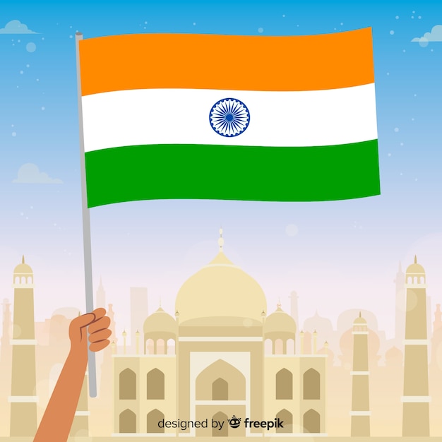 Vector gratuito fondo del día de la independencia de la india en diseño plano