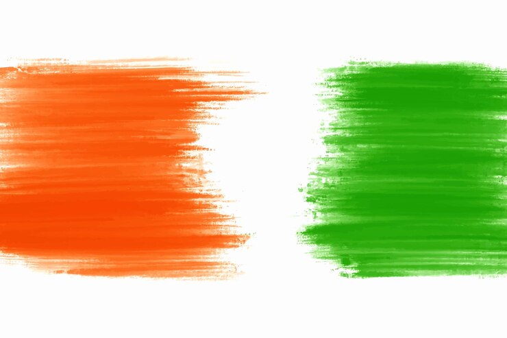 Vector gratuito fondo del día de la independencia de la india con diseño de trazo de pincel tricolor