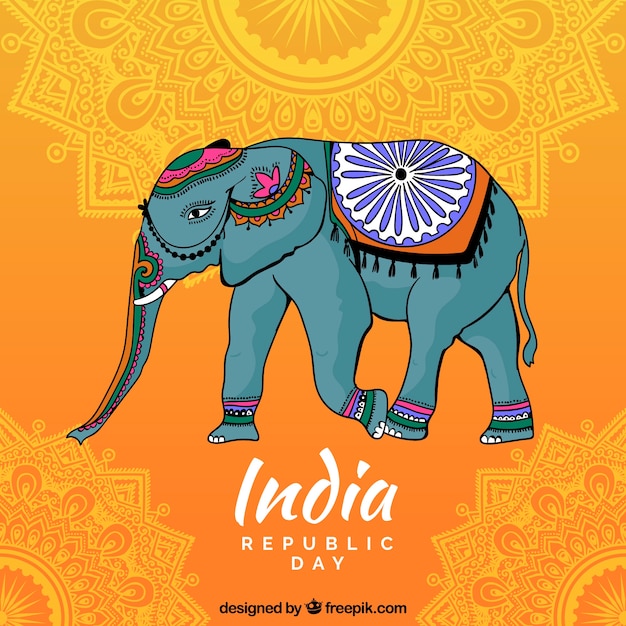 Fondo para el día de la independencia de la india con elefante decorativo