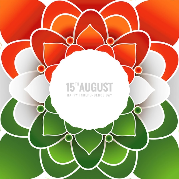 Vector gratuito fondo del día de la independencia de la india con fondo floral mandala tricolor