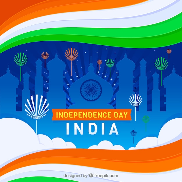 Vector gratuito fondo del día de la independencia de india