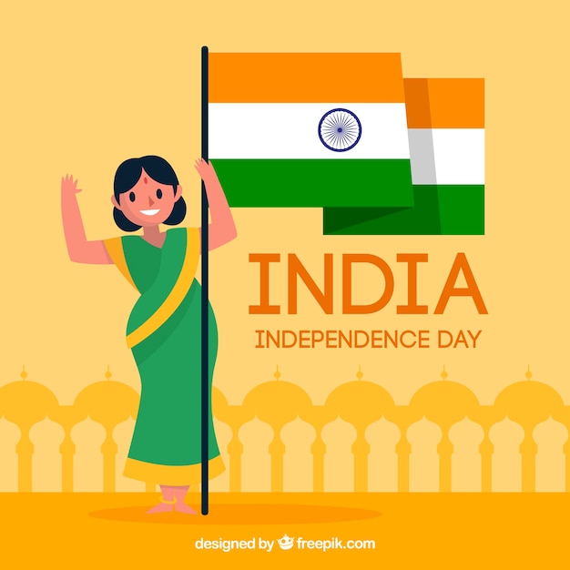 Vector gratuito fondo del día de independencia de la india