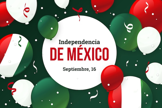 Vector gratuito fondo del día de la independencia de méxico con globos