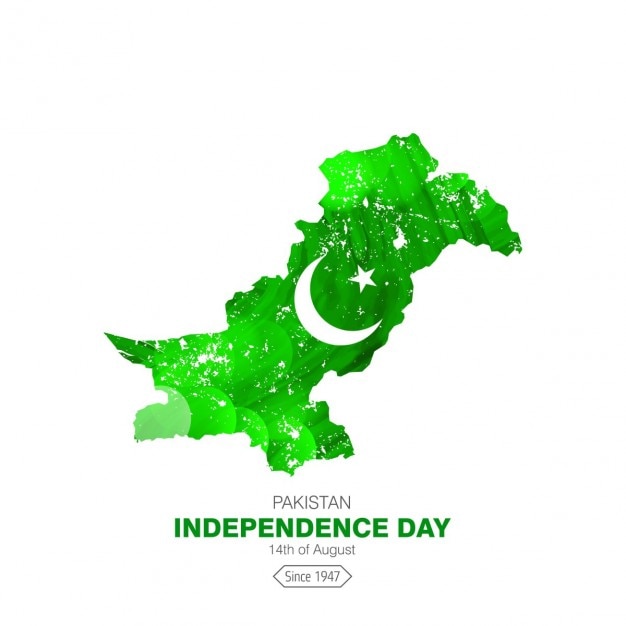 Fondo del día de independencia de pakistán de mapa brillante