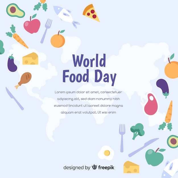 Vector gratuito fondo del día internacional de la comida