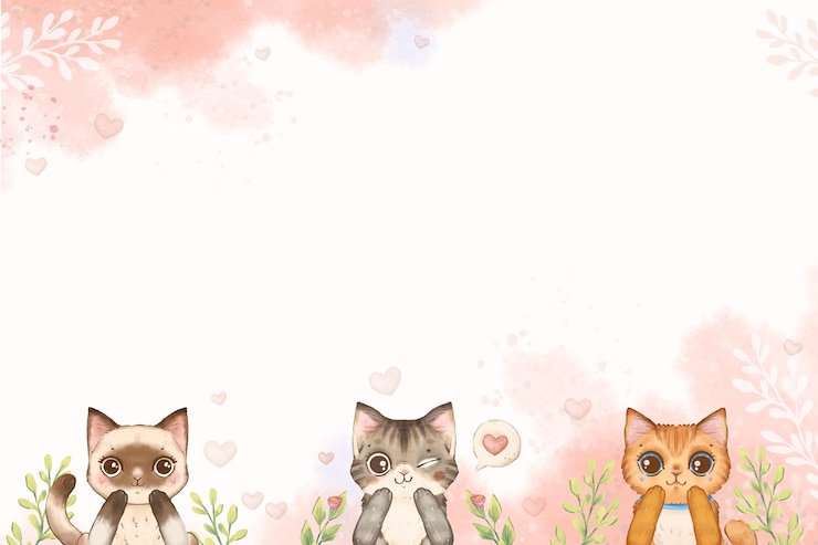 Vector gratuito fondo del día internacional del gato en acuarela