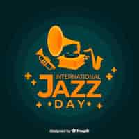 Vector gratuito fondo del día internacional del jazz en diseño plano