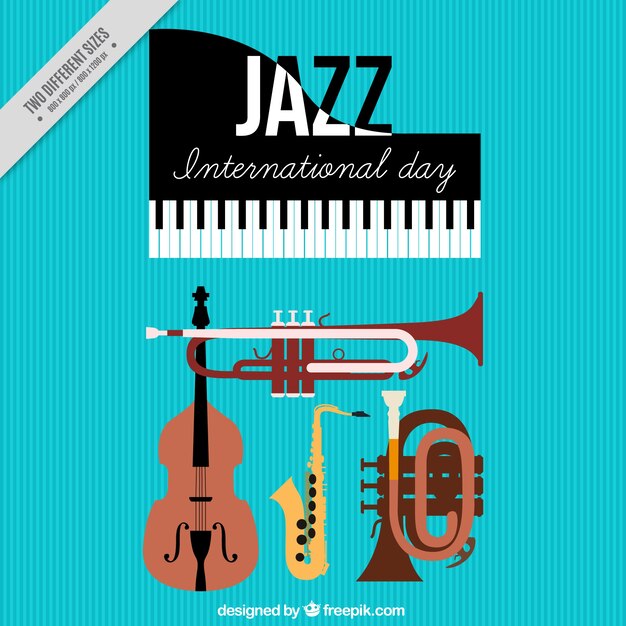 Fondo del día internacional de jazz con instrumentos musicales 