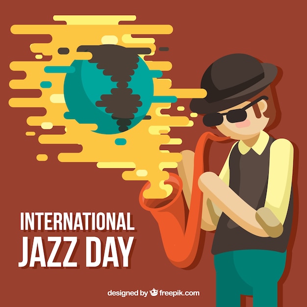 Vector gratuito fondo del día internacional del jazz