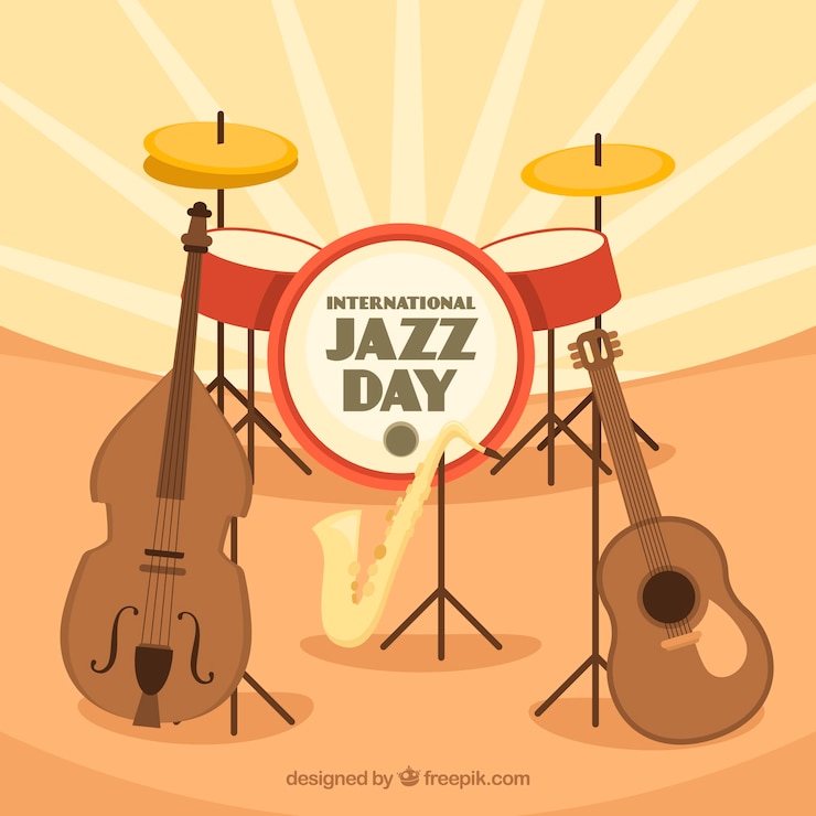Vector gratuito fondo del día internacional del jazz