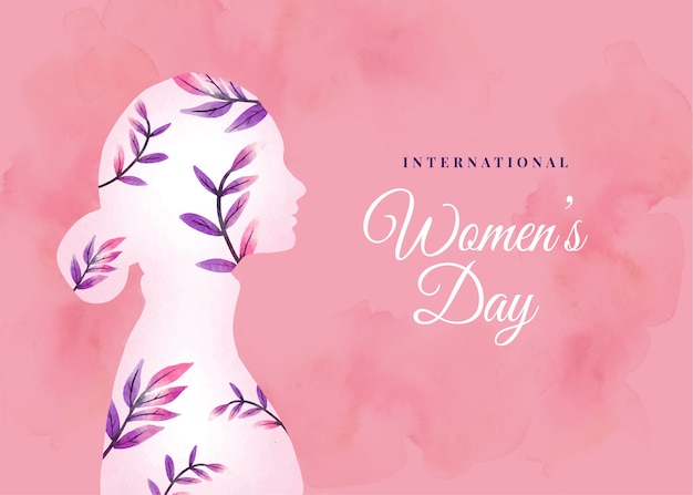 Vector gratuito fondo del día internacional de la mujer en acuarela