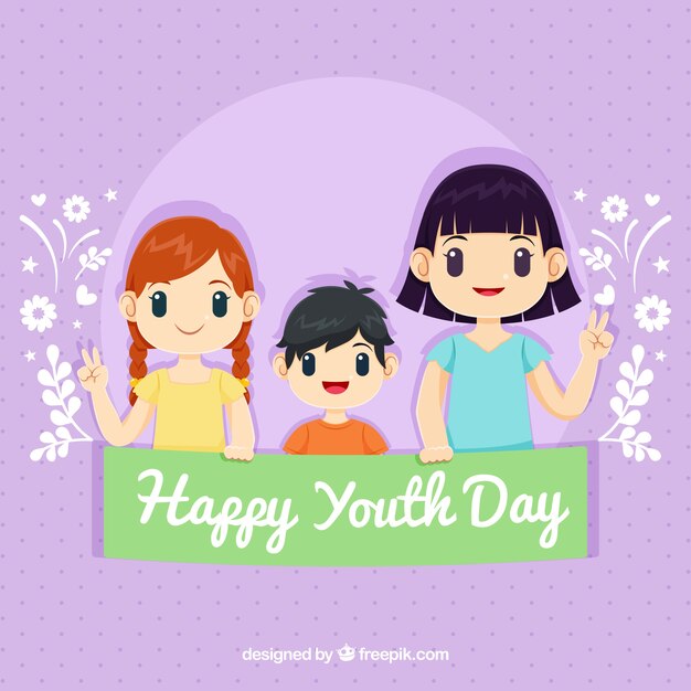 Fondo de día de la juventud con chicos