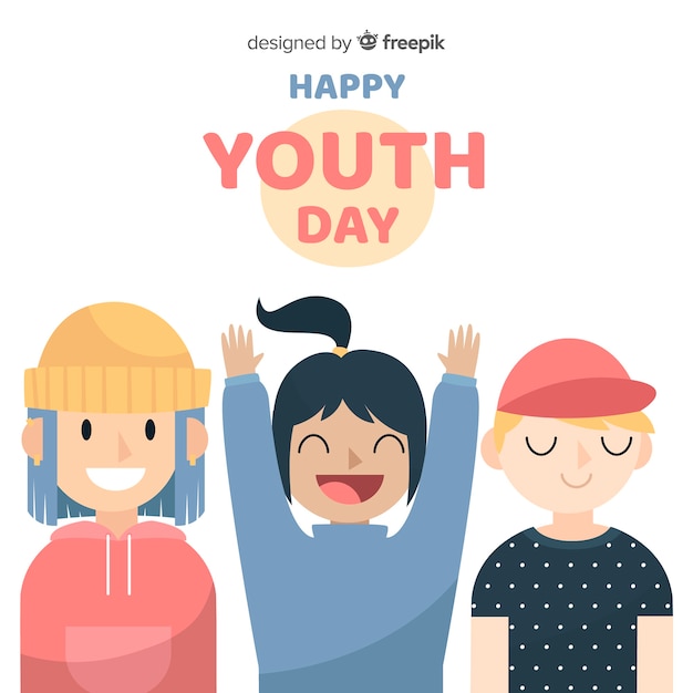 Vector gratuito fondo del día de la juventud dibujado a mano