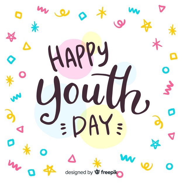 Fondo del día de la juventud dibujado a mano