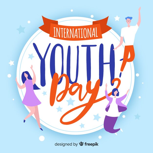 Fondo del día de la juventud dibujado a mano