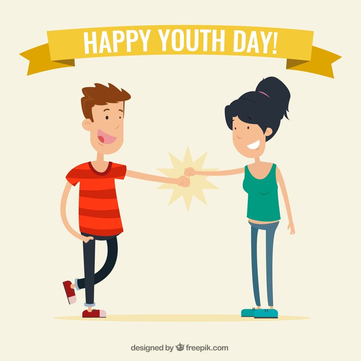 Vector gratuito fondo de día de la juventud con pareja feliz