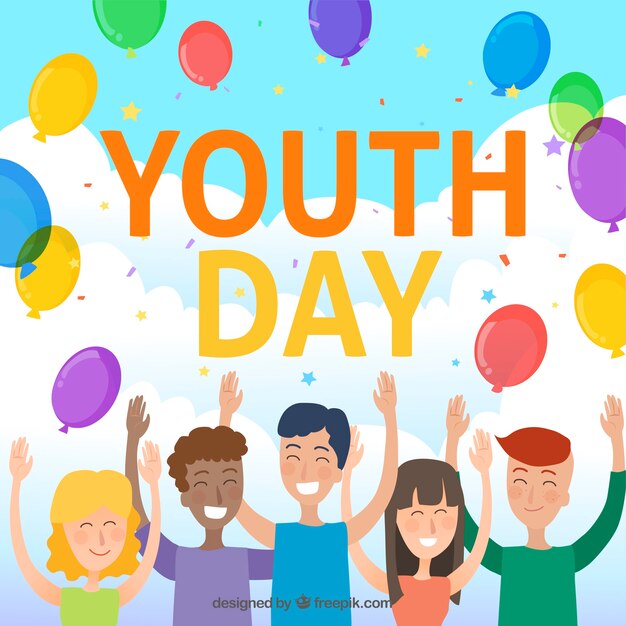 Fondo del día de la juventud con personas celebrando