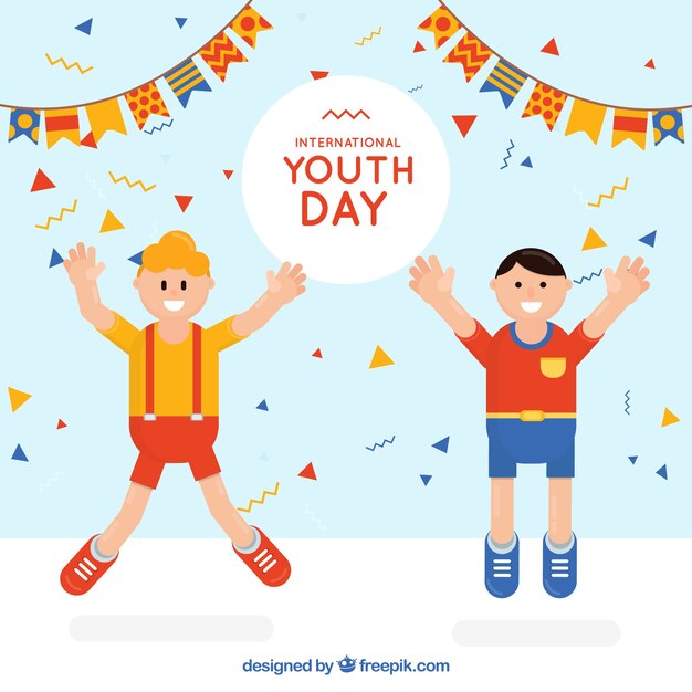 Fondo del día de la juventud con personas celebrando