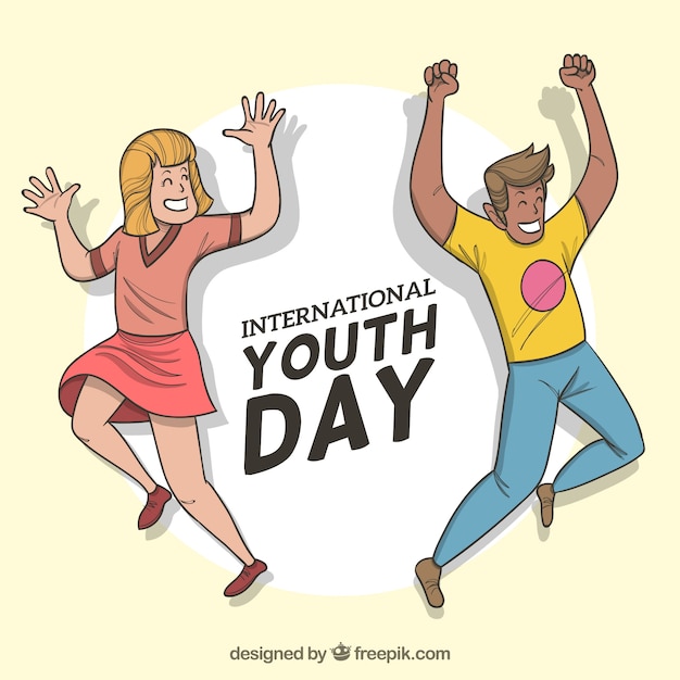 Fondo de día de la juventud con personas felices