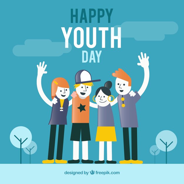 Fondo de día de la juventud con personas