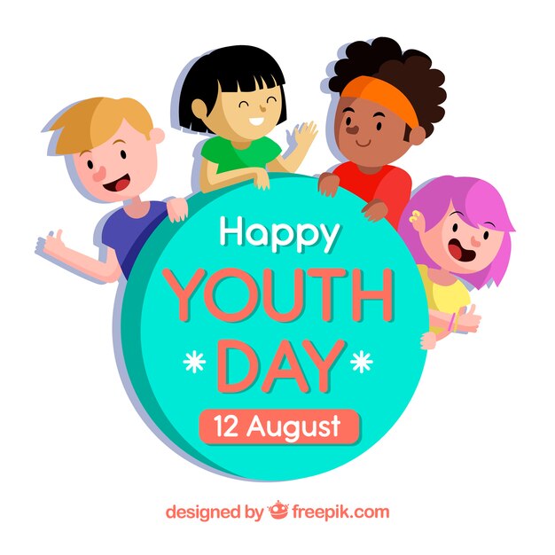 Fondo del día de la juventud con simpáticos niños