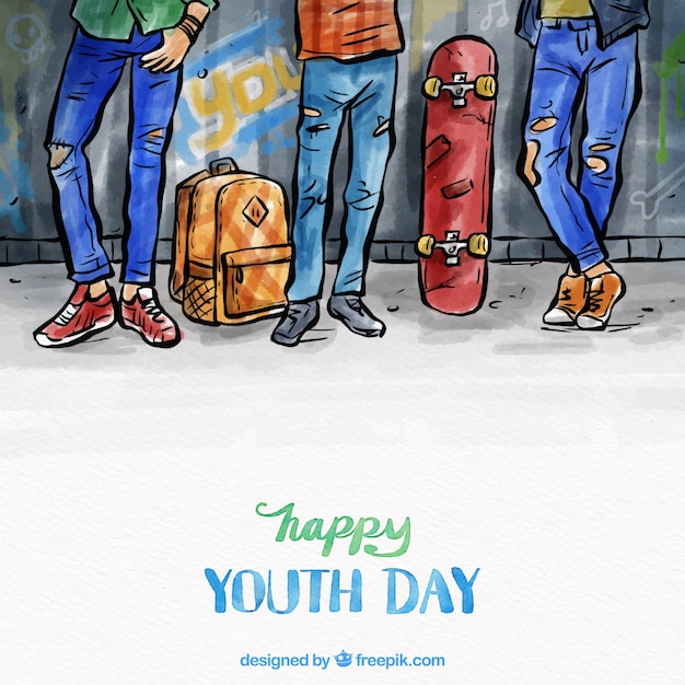 Vector gratuito fondo del día de la juventud