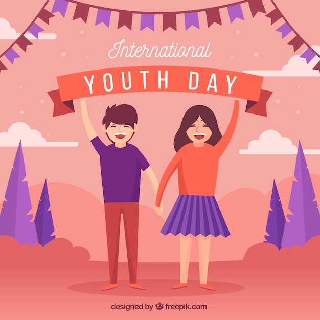 Vector gratuito fondo del día de la juventud