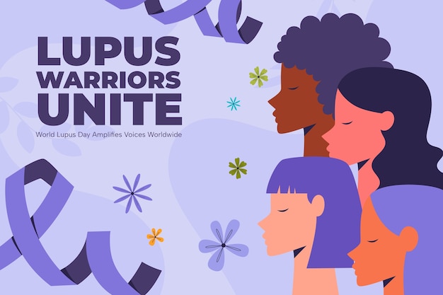 Vector gratuito fondo del día del lupus del mundo plano