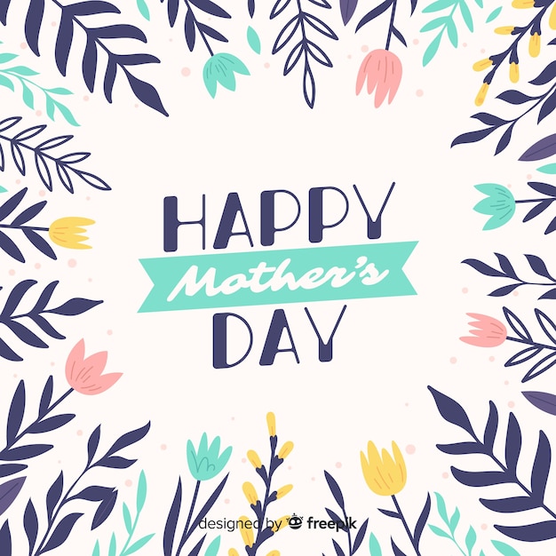 Vector gratuito fondo del día de la madre en diseño plano