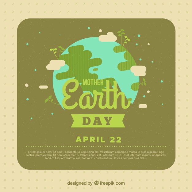 Fondo del día de la madre tierra en diseño plano