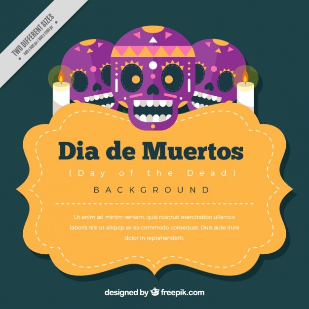 Vector gratuito fondo del día de los muertos de calaveras moradas