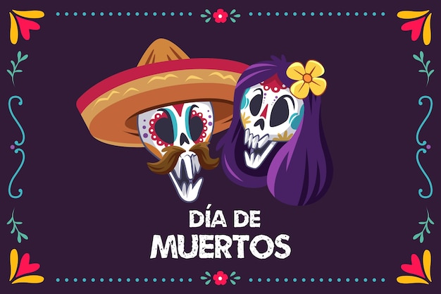 Fondo del día de muertos con calaveras