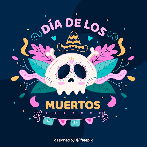 Vector gratuito fondo de dia de muertos dibujado a mano