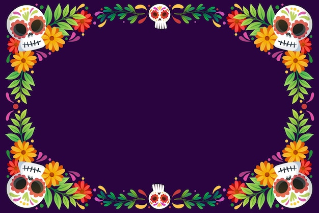 Fondo dia de muertos dibujado a mano