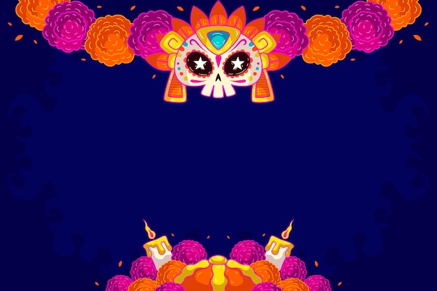 Vector gratuito fondo de día de muertos dibujado a mano