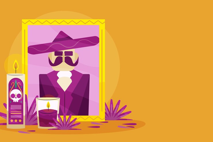 Vector gratuito fondo de dia de muertos en diseño plano