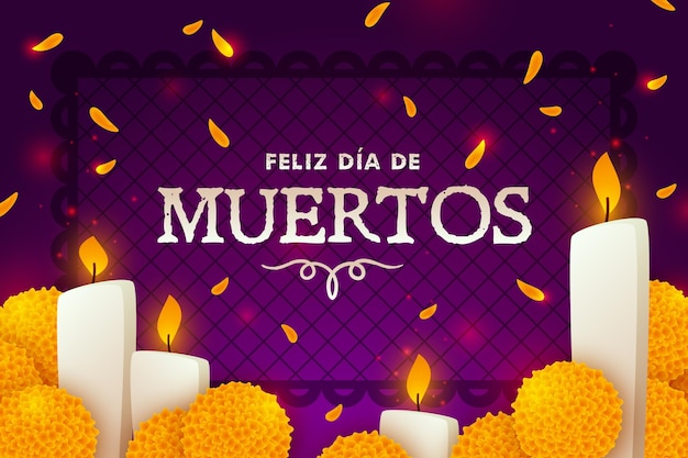 Vector gratuito fondo de dia de muertos en diseño plano