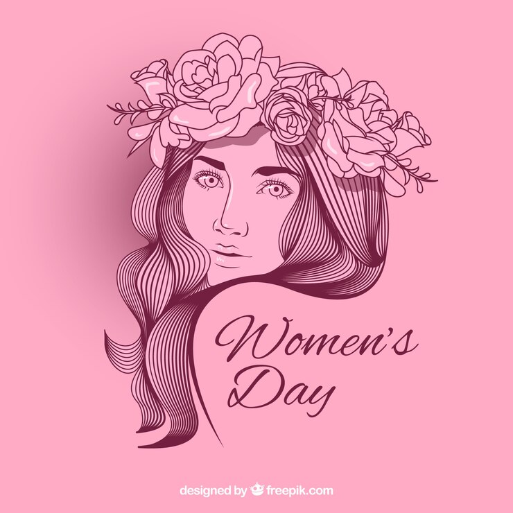 Vector gratuito fondo del día de la mujer en diseño plano